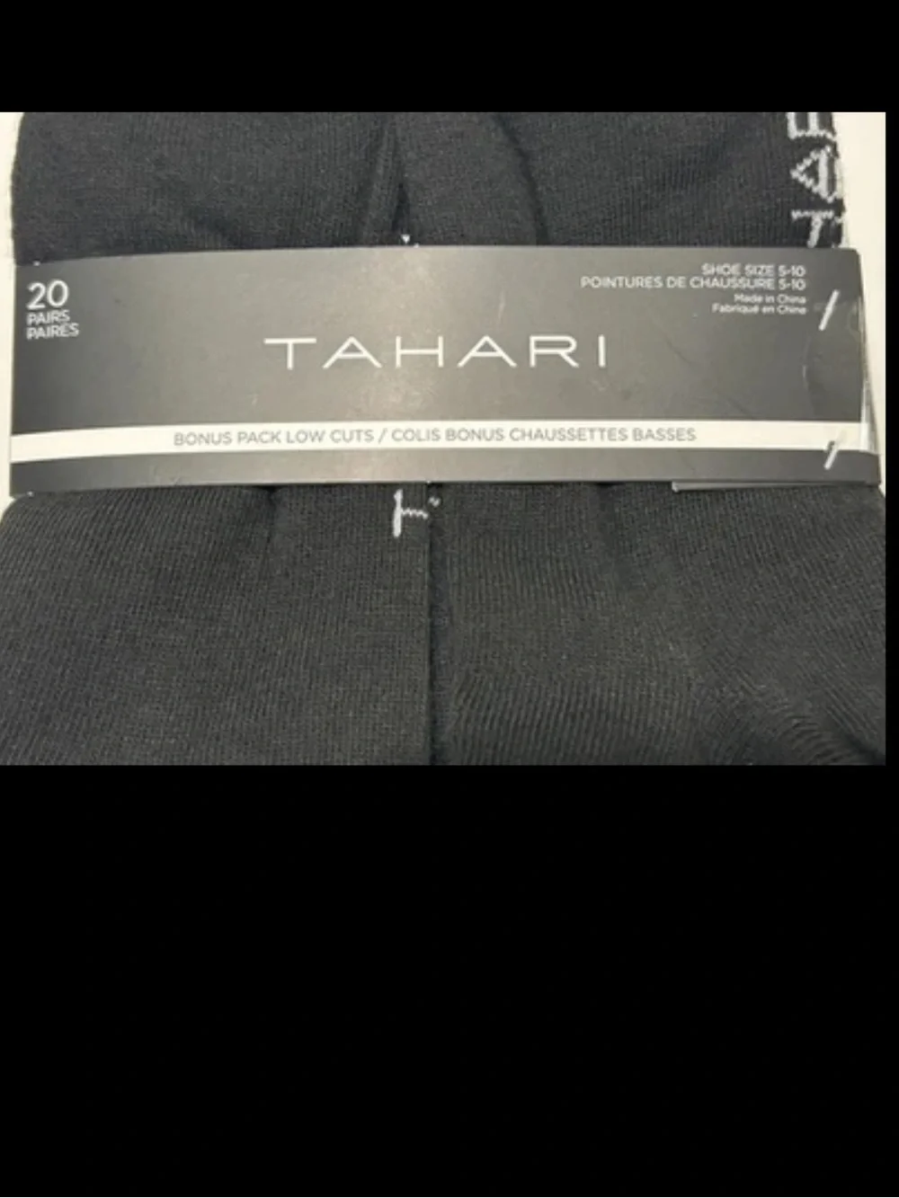 Tahari Low Cut Socks 20 Pair Women's Shoe Size 5-10 Black w White Logo NEW! $48